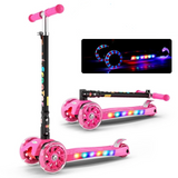 trottinette enfant lumière rose